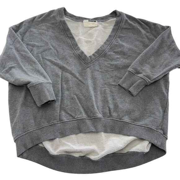Minden Chan Pullover Sweater Womens Small Gray V Neck High Low Hem Slouchy - Picture 1 of 7